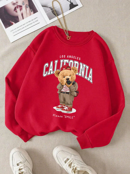 Unisex California Bear Sweater - Oversized Sweater with Bear Print