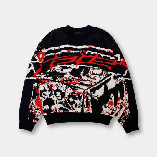 Unisex Graphic Knit Sweater – Stylish Comfort for a Statement Look
